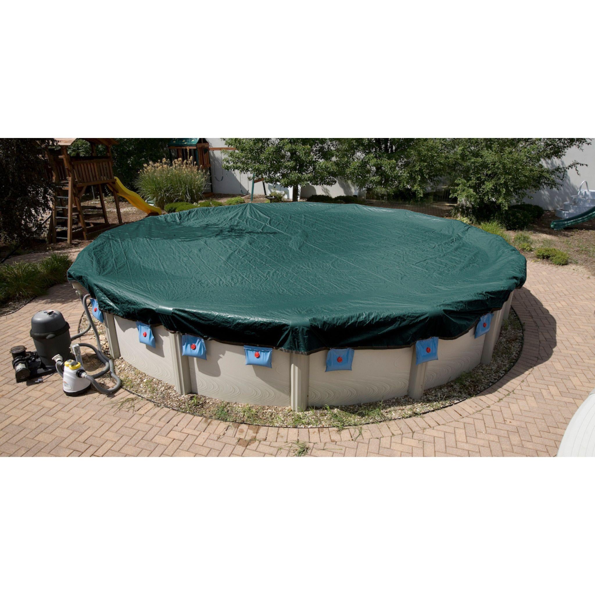 12-Year Midwest Canvas Supreme Plus Winter Pool Cover for 12 ft. Round Pools (Cover Size 16')