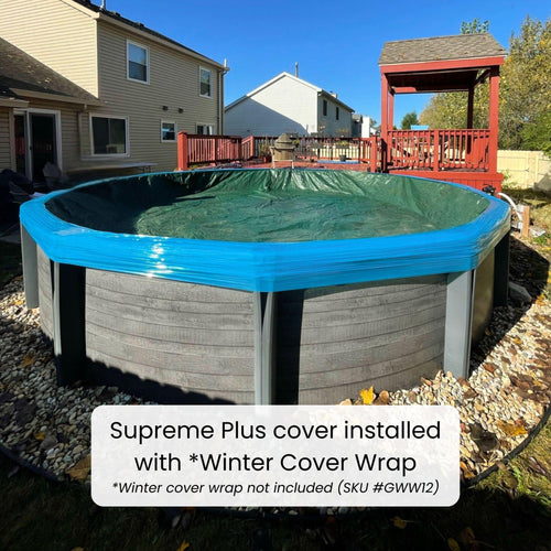 12-Year Midwest Canvas Supreme Plus Winter Pool Cover for 12 ft. Round Pools (Cover Size 16')