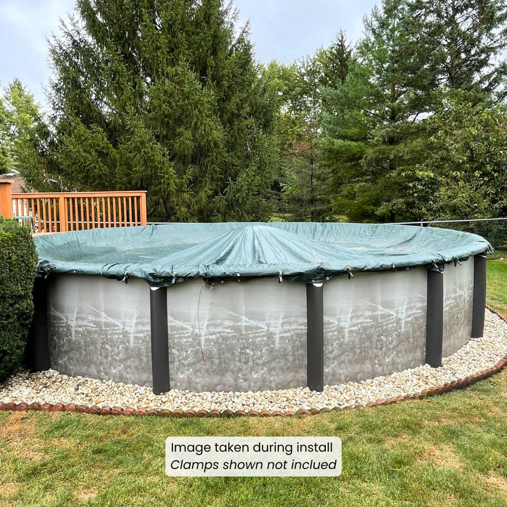 12-Year Midwest Canvas Supreme Plus Winter Pool Cover for 18 ft. Round Pools (Cover Size 22')