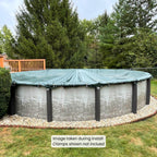 12-Year Midwest Canvas Supreme Plus Winter Pool Cover for 18 ft. Round Pools (Cover Size 22')