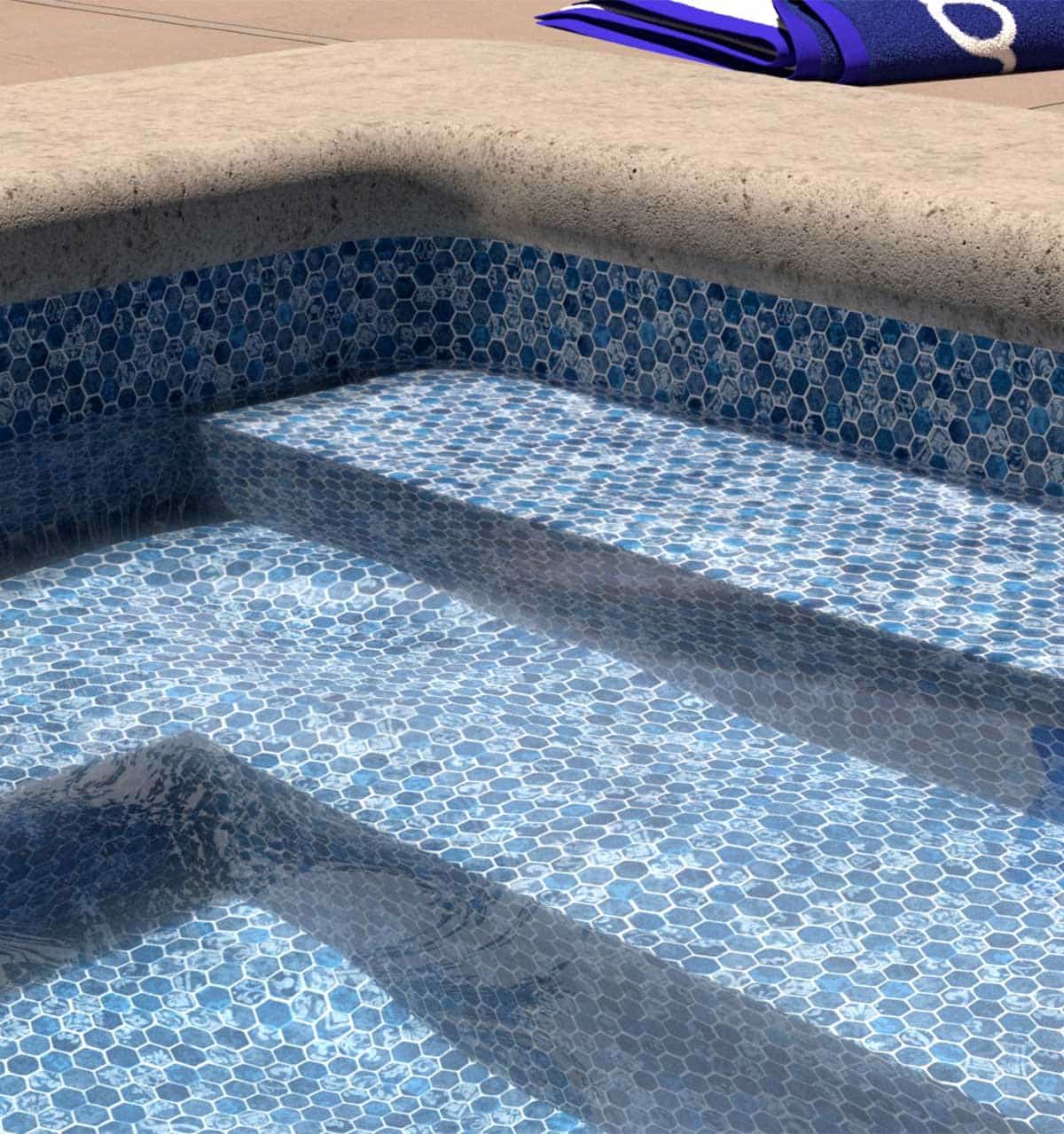 Esagono Shimmer Stone For Destination Series GLI Inground Pool Liner 27 Mil