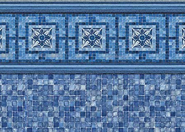 Vintage with Blue Mosaic pool liner pattern