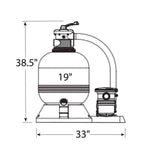 Waterway 19" Sand Filter with 1 HP 2-Speed Pool Pump