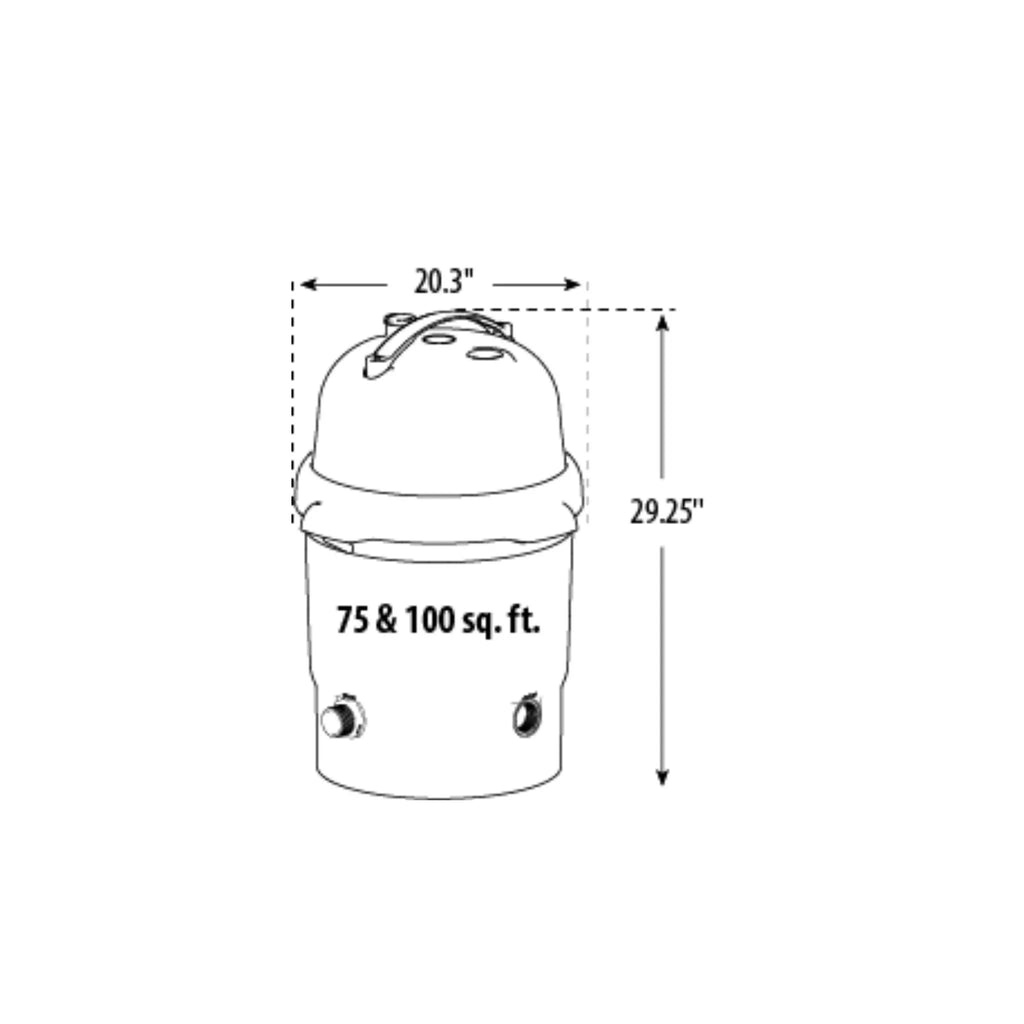 Waterways Cartridge Filter Tank, Clearwater II, 75 SQ FT, 75 GPM, 1-1/2" (FC0757)