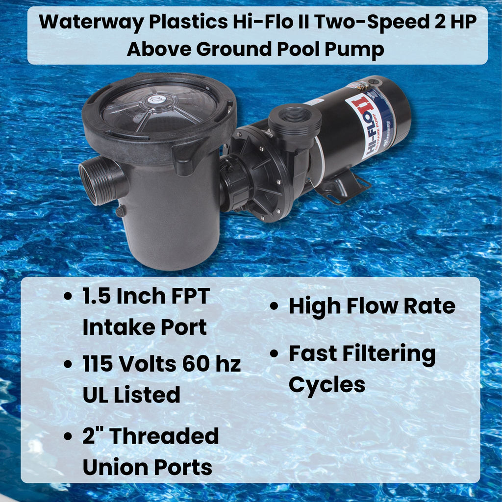 Waterway Plastics Hi-Flo II 2 HP 2-Speed Above Ground Pool Pump