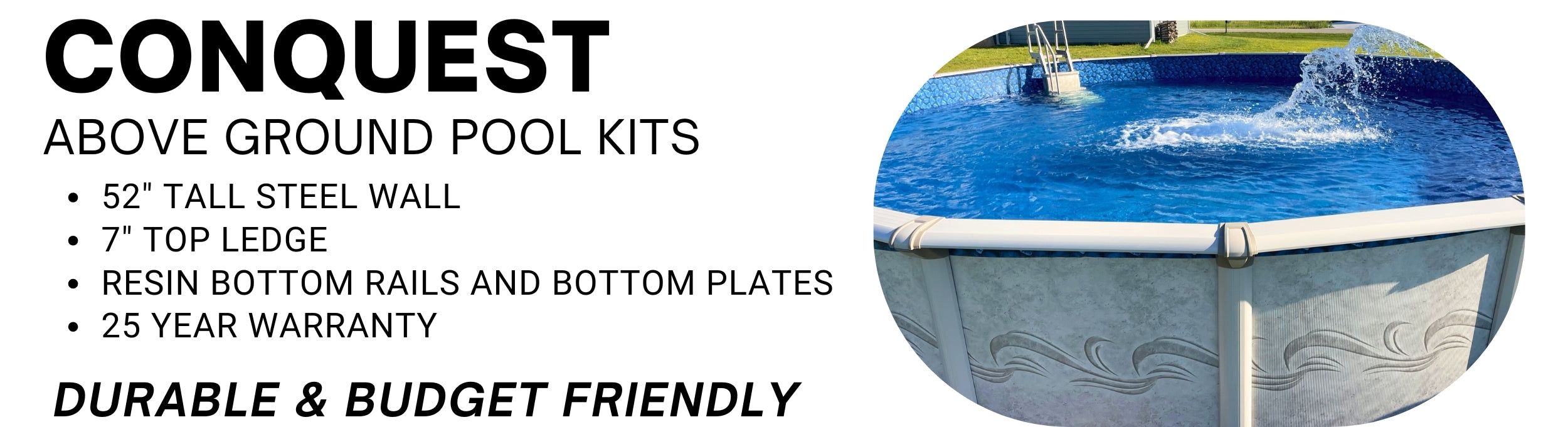 15' Round Conquest Above Ground Pool 52" Tall