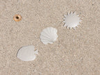 HPI Deck Creations decorative snap-in covers for safety pool cover anchors in fish, sunburst, and seashell styles