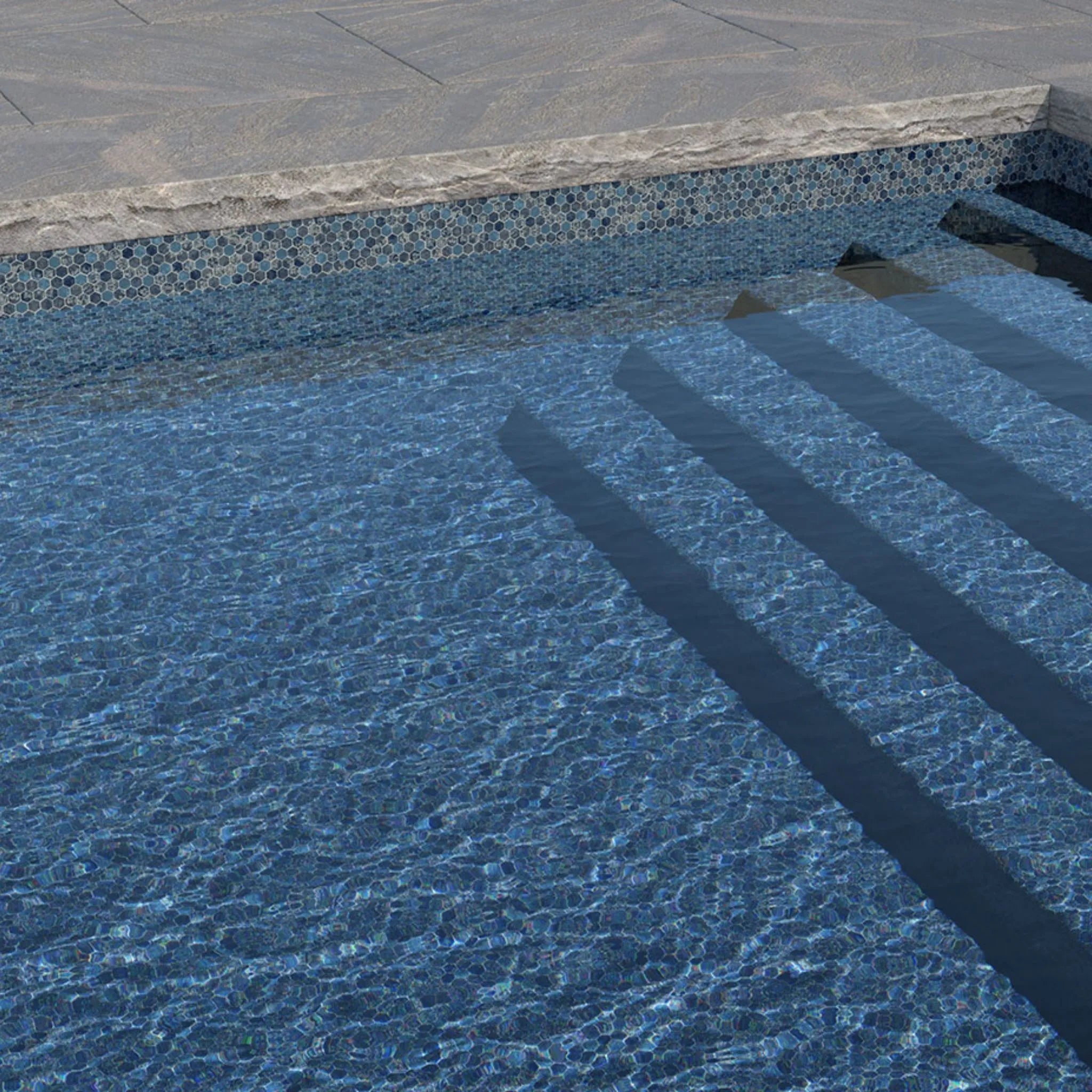 Esagono Shimmer Stone For Destination Series GLI Inground Pool Liner 27 Mil