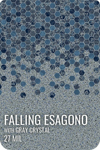 Falling Esagono with Gray Crystal Destination Series GLI Inground Pool Liner 27 Mil