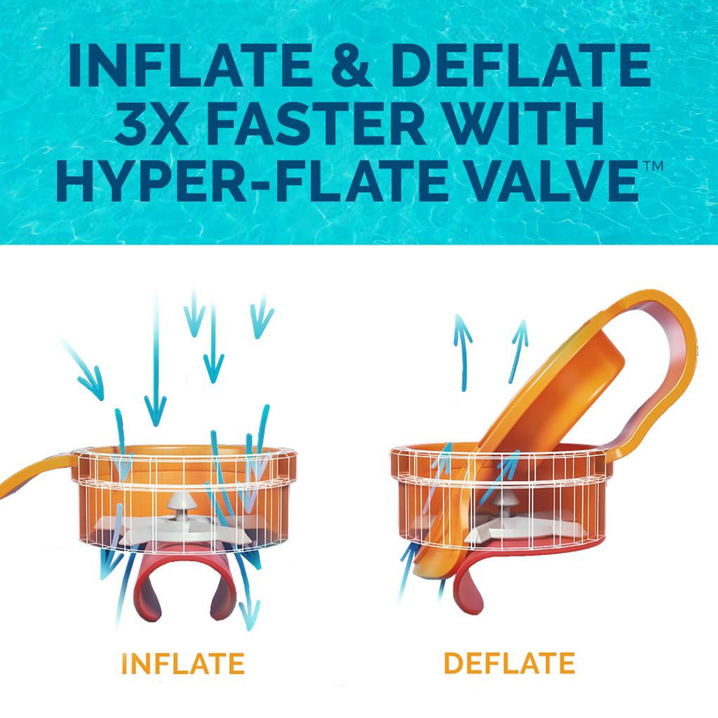 Spring Float Inflatable Pool Lounger with Hyper-Flate Valve