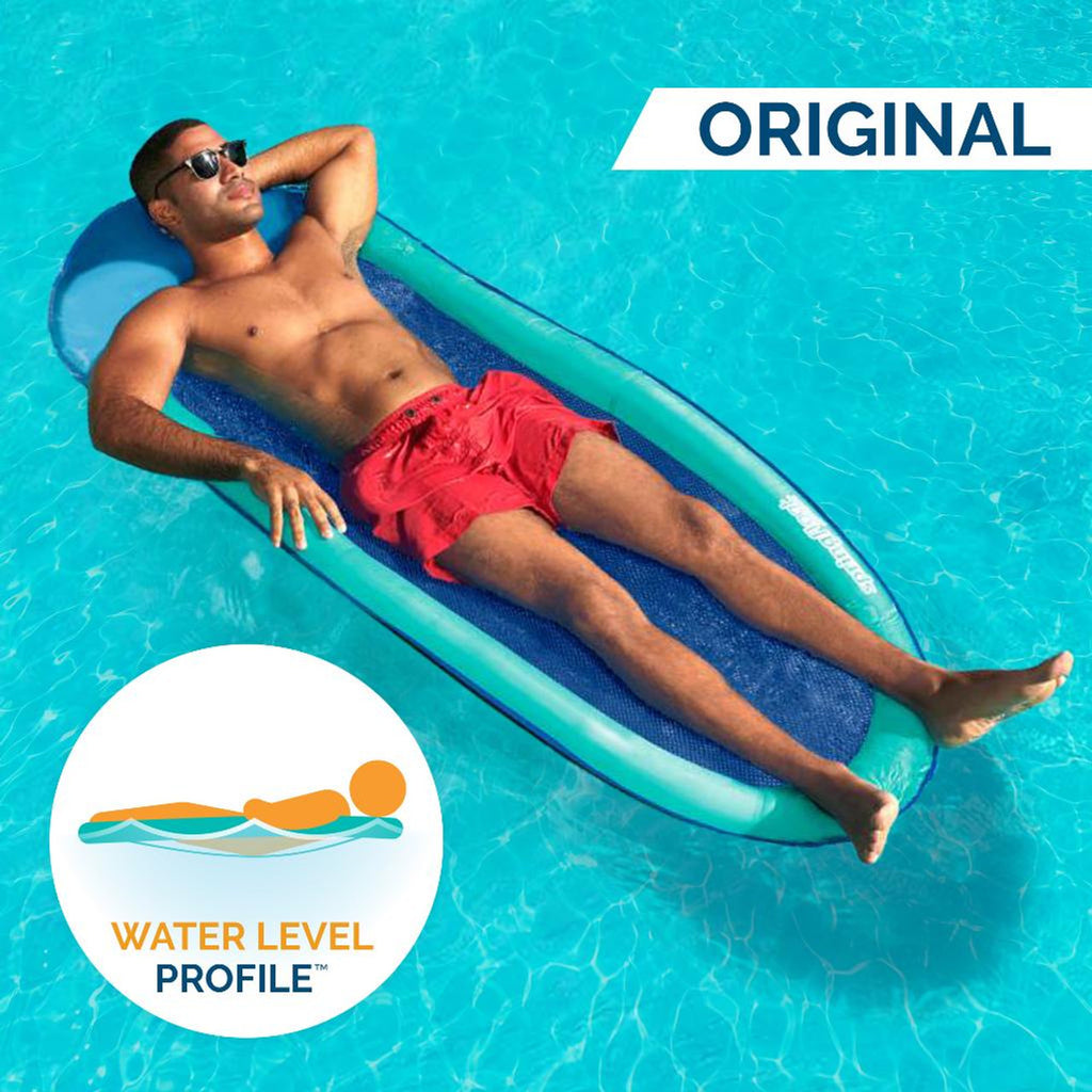 Spring Float Inflatable Pool Lounger with Hyper-Flate Valve