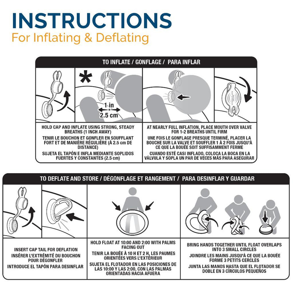 Spring Float Inflatable Pool Lounger with Hyper-Flate Valve