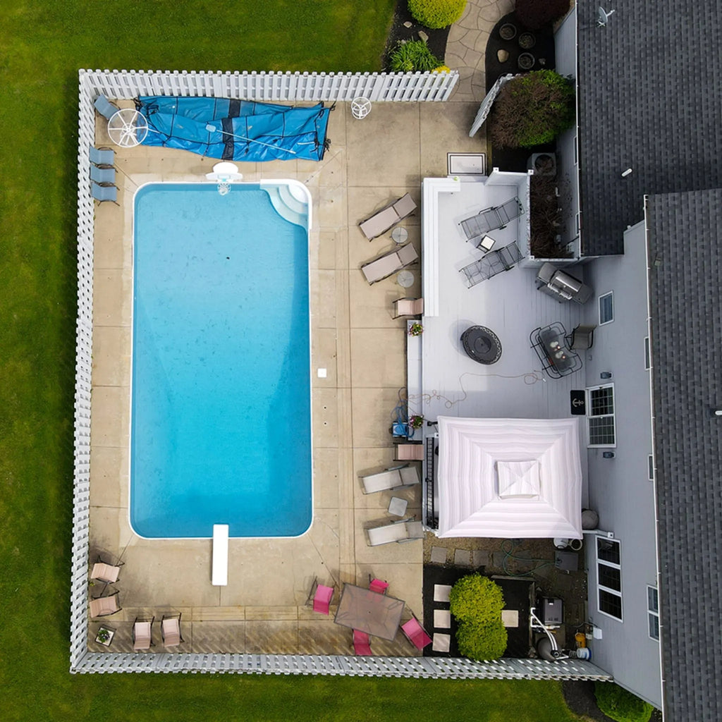 Gray Crystal Full Floor Borderless GLI Inground Pool Liner 27 Mil