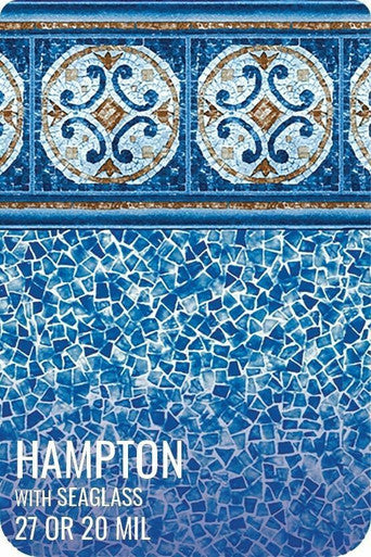 Hampton with SeaGlass Destination Series GLI Inground Pool Liner 27 or 20 Mil