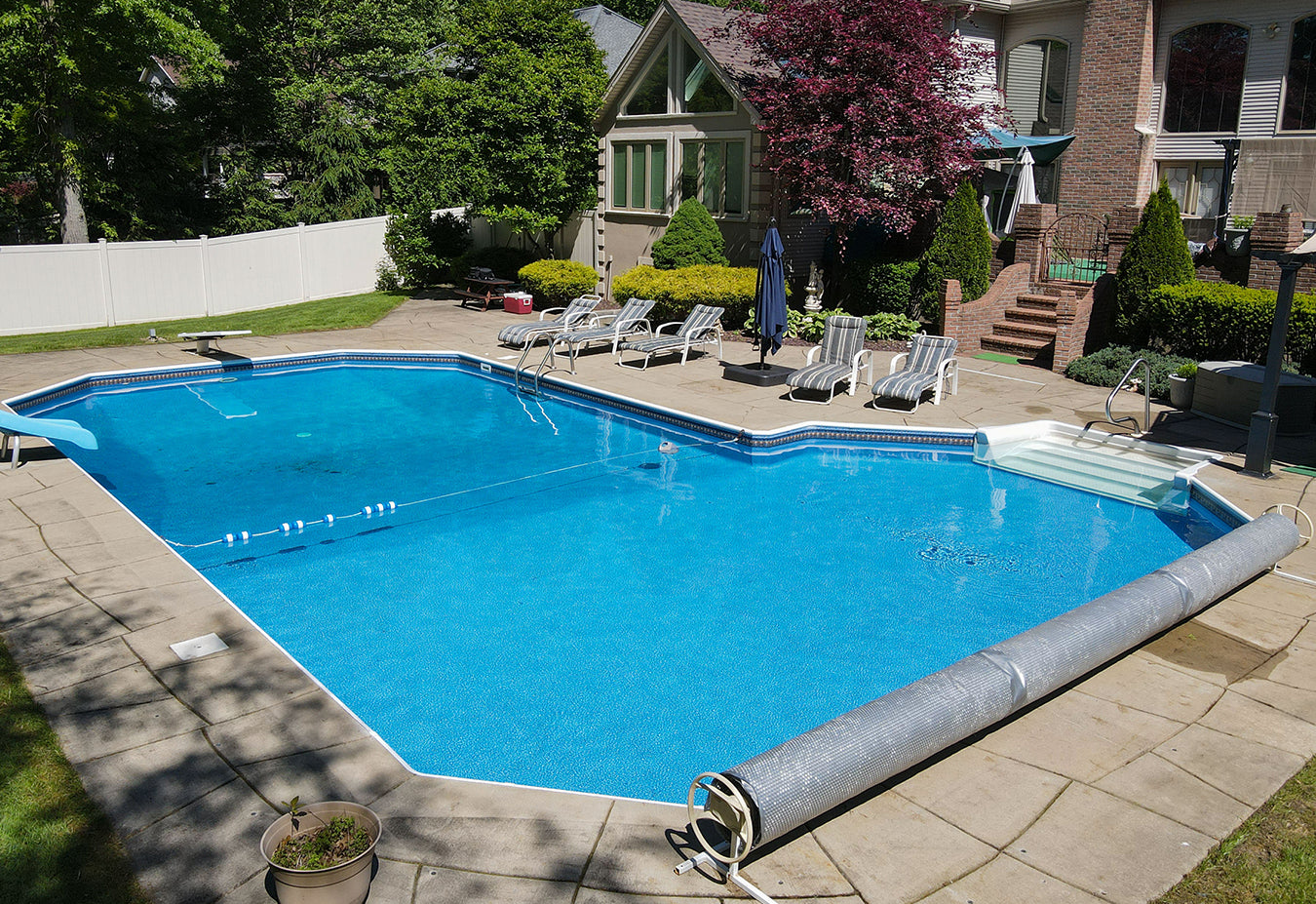 Laguna with White Pacific Value Series GLI Inground Pool Liner 27 Mil