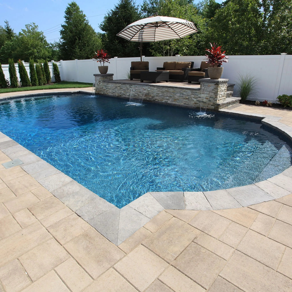Grey Mosaic Full Floor Borderless GLI Inground Pool Liner 27 Mil