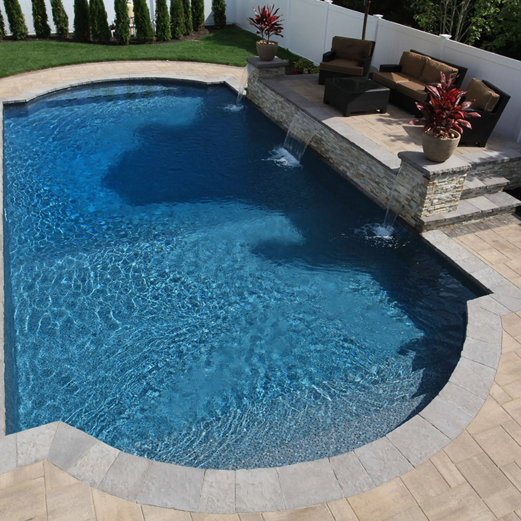 Grey Mosaic Full Floor Borderless GLI Inground Pool Liner 27 Mil