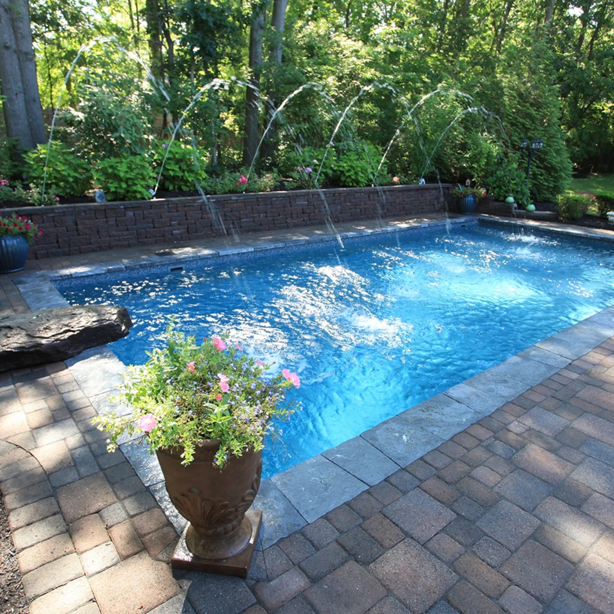 Grey Mosaic Full Floor Borderless GLI Inground Pool Liner 27 Mil