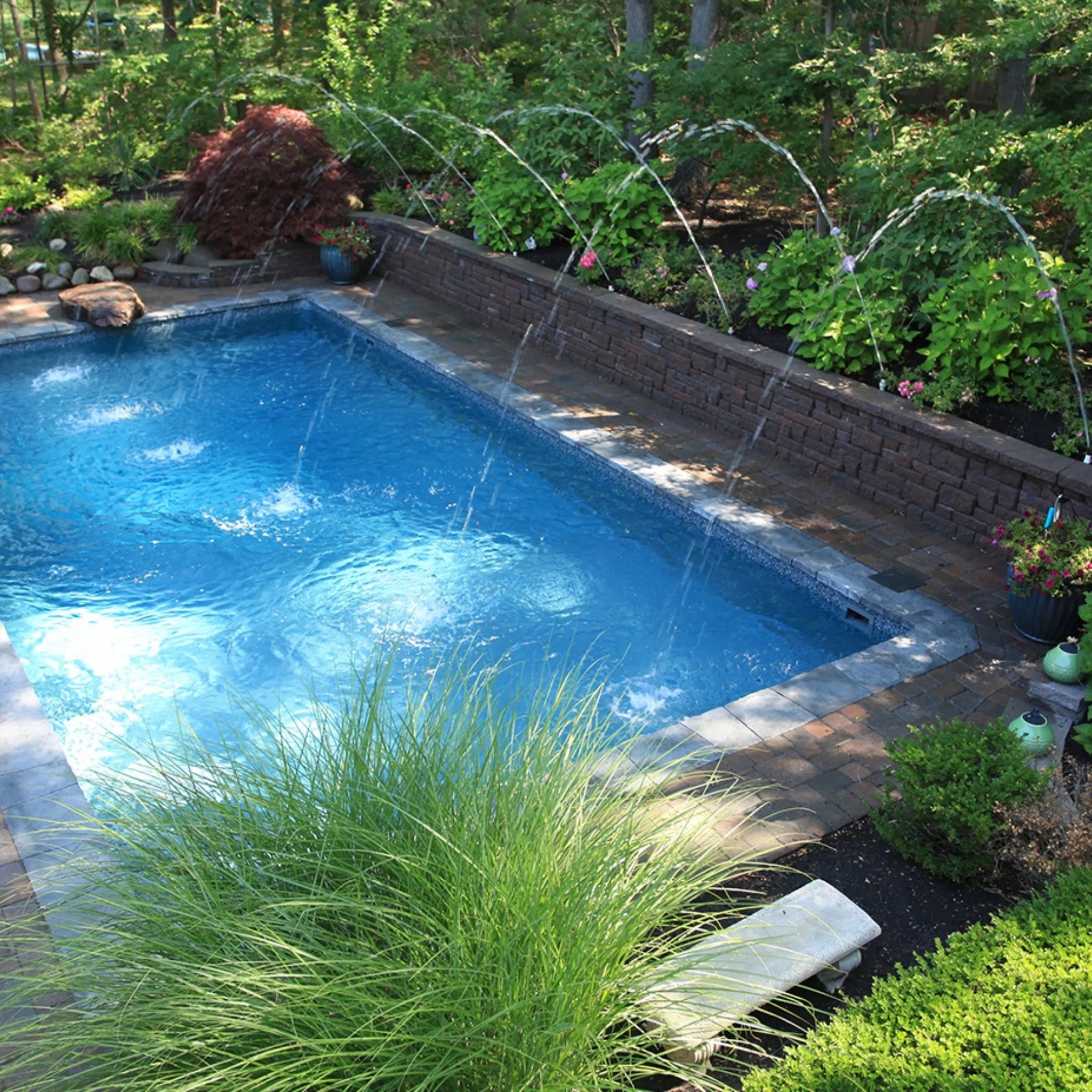Grey Mosaic Full Floor Borderless GLI Inground Pool Liner 27 Mil