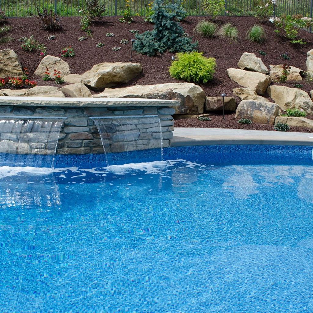 Mosaic Light Blue Full Floor Borderless GLI Inground Pool Liner 27 or 20Mil