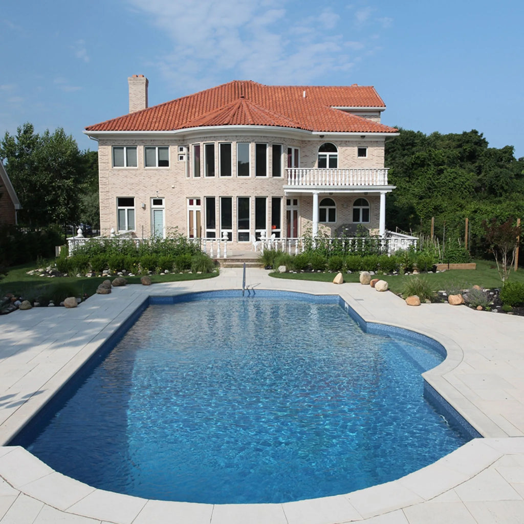 Mosaic Light Blue Full Floor Borderless GLI Inground Pool Liner 27 or 20Mil