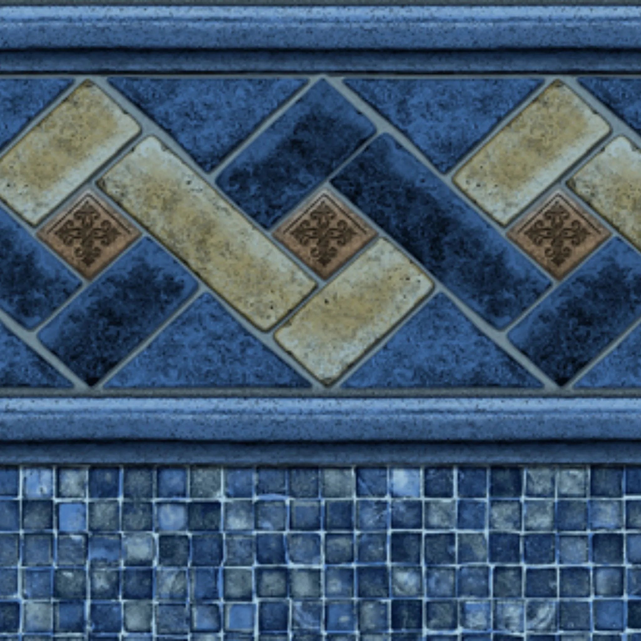 Mountain Mosaic with Mosaic Light Blue Destination Series GLI Inground Pool Liner 27 or 20 Mil