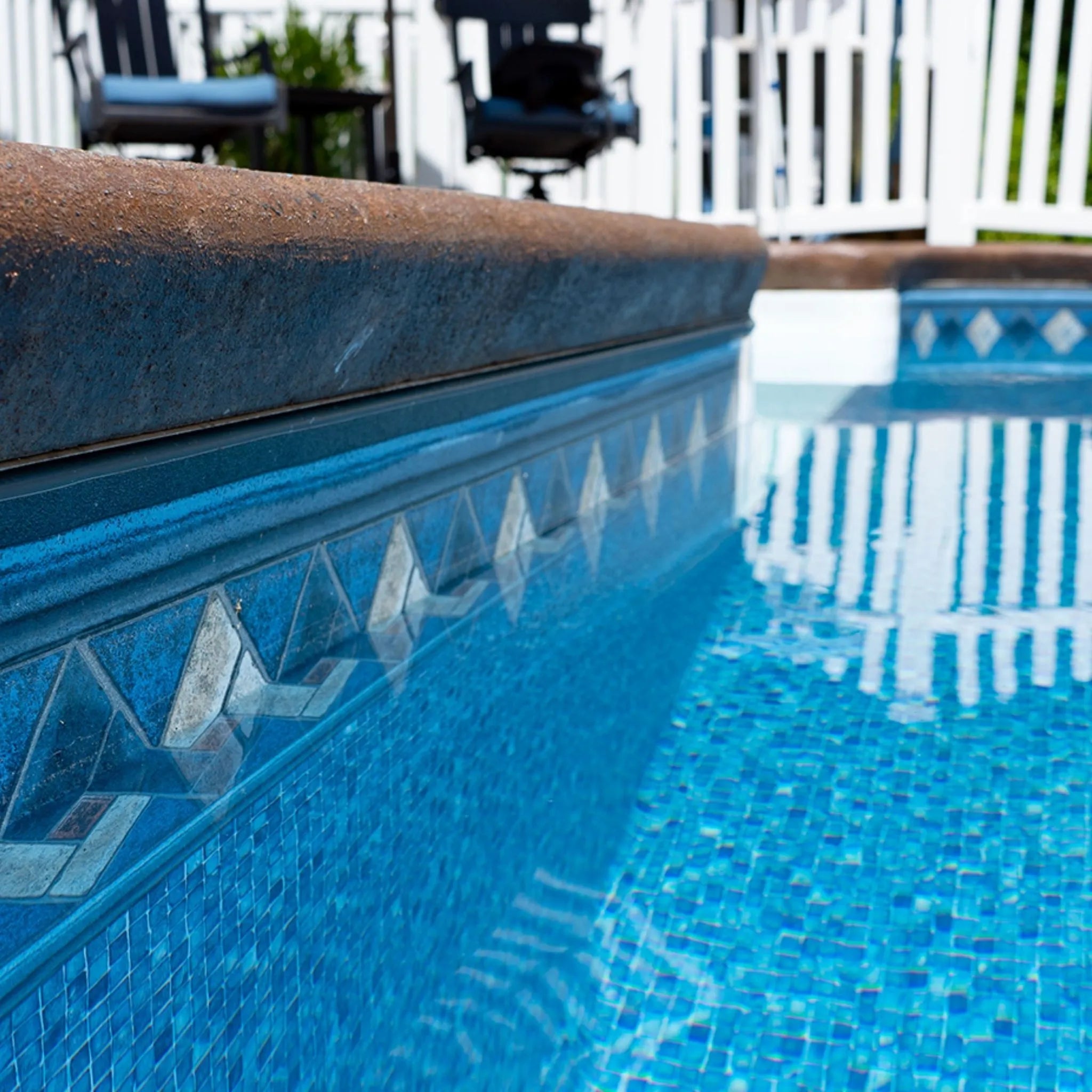 Mountain Mosaic with Mosaic Light Blue Destination Series GLI Inground Pool Liner 27 or 20 Mil