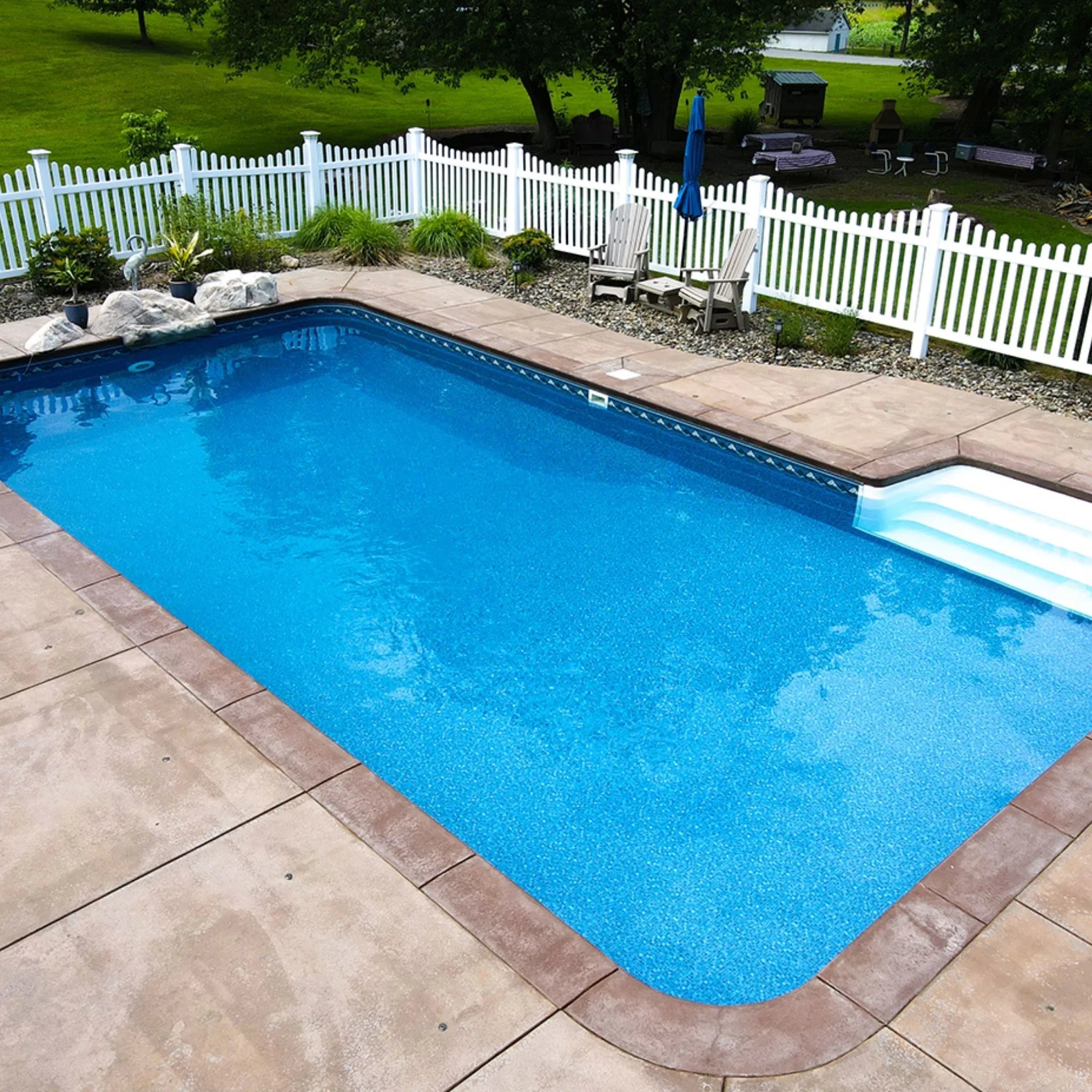 Mountain Mosaic with Mosaic Light Blue Destination Series GLI Inground Pool Liner 27 or 20 Mil