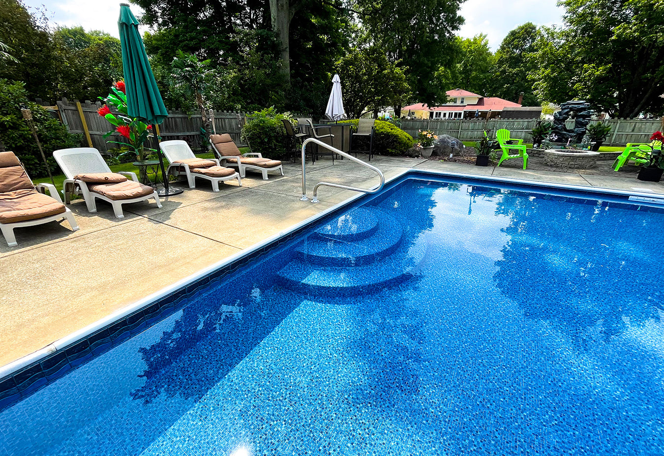 Ocean Beach with Blue Mosaic Premier Value Series GLI Inground Pool Liner 27 Mil