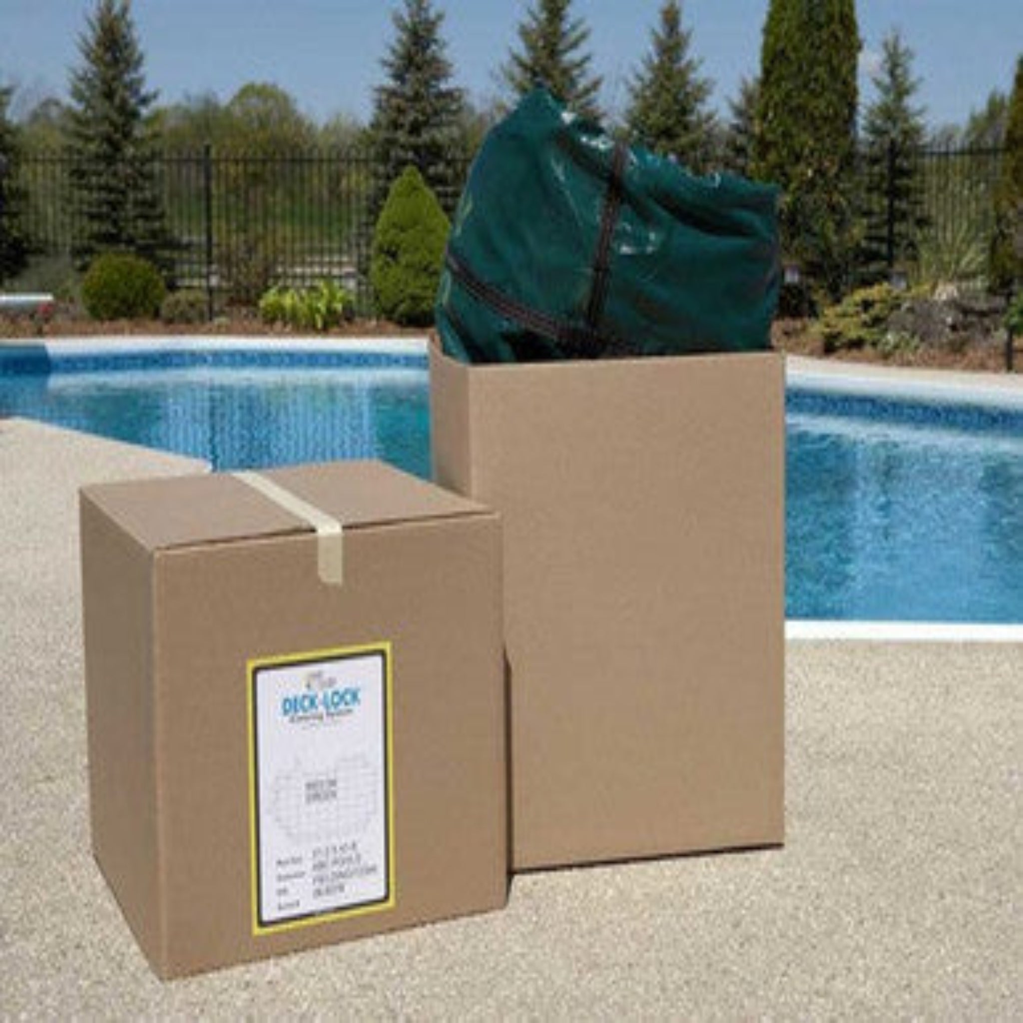 HPI Yard Guard Aquamaster Solid with Mesh Drain Safety Cover for Rectangular Pool Size 14' x 28' with 4' X 8' Center End Step