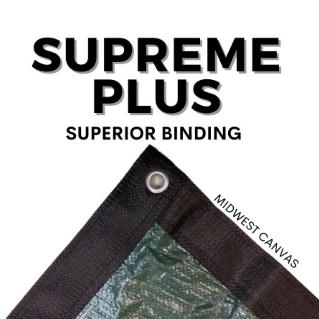 12-Year Midwest Canvas Supreme Plus Winter Pool Cover for 16' x 32' Oval Pools (Cover Size 20' x 36')